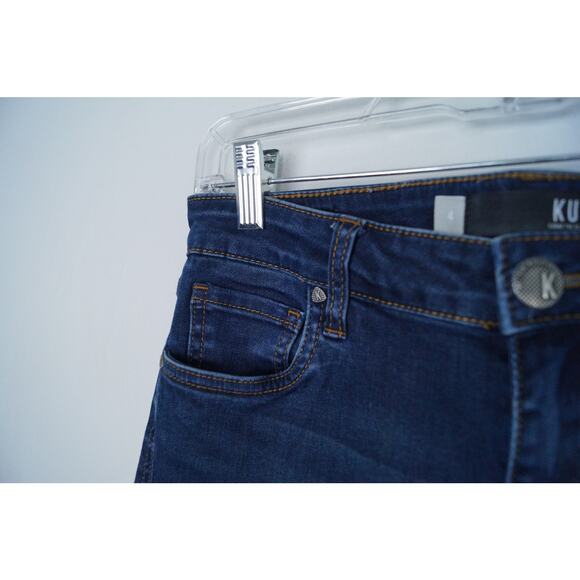Kut from the Kloth Connie‎ Ankle Skinny Dark Wash Staggered Raw Hem Mid Rise 4 - Picture 5 of 12